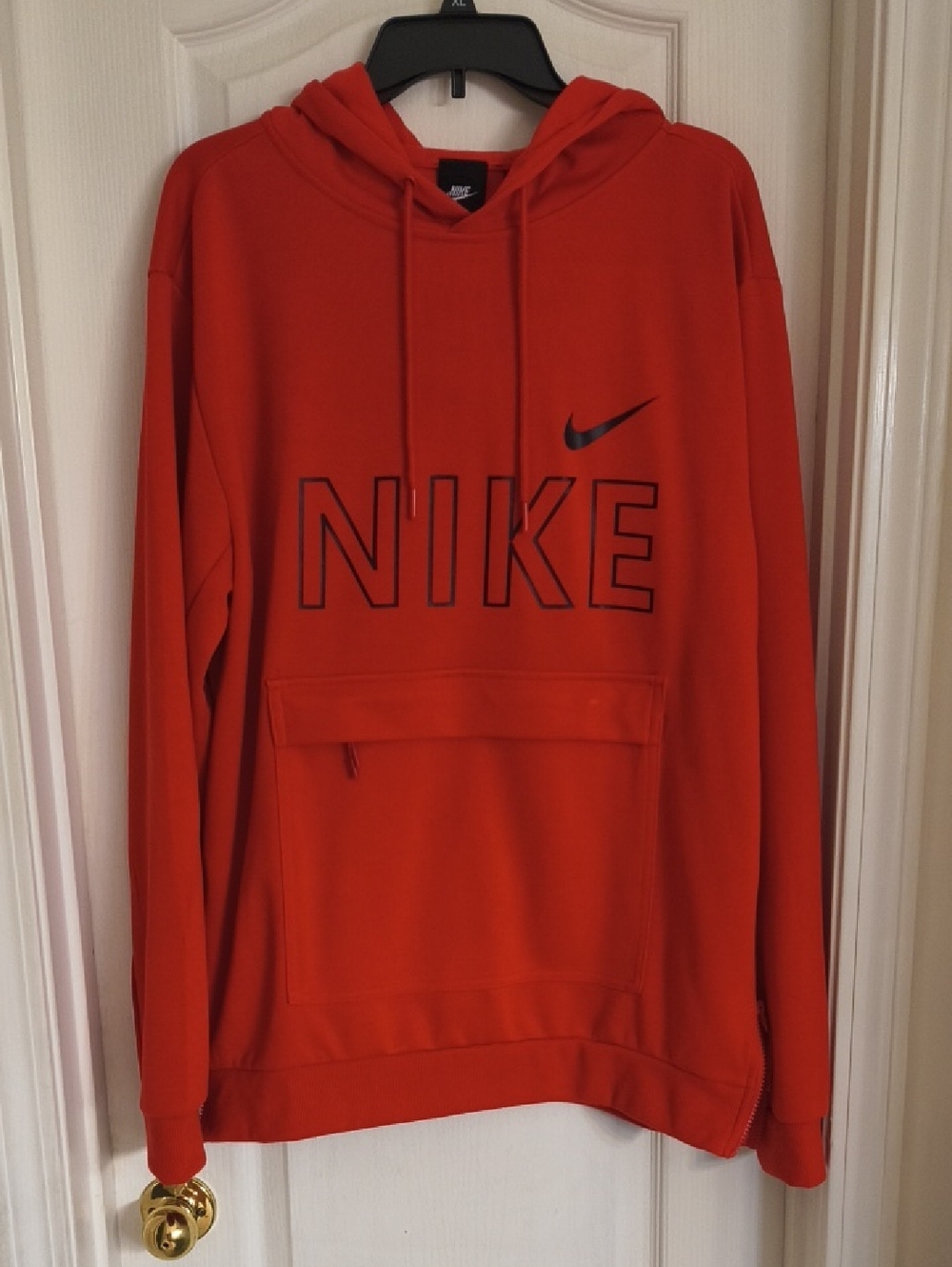 Nike Red Men's Pullover Hoodie with Black Logo